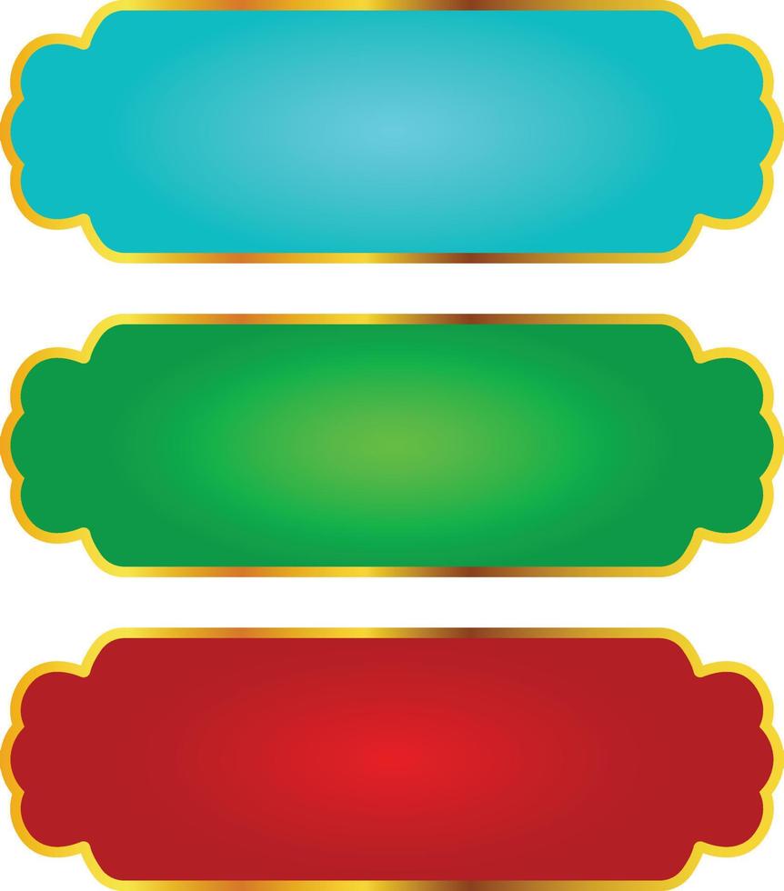 conjunto de marco de título de banner islámico árabe dorado de lujo png fondo transparente cuadro de texto dorado imágenes de diseño vectorial vector