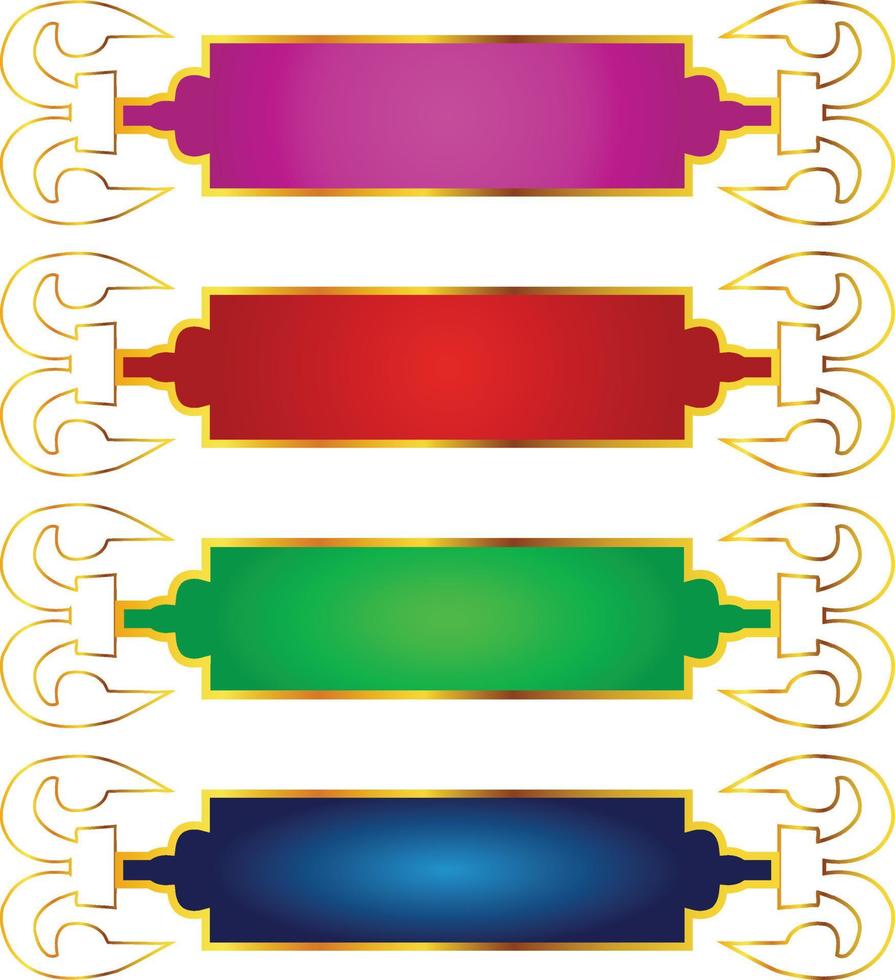 conjunto de marco de título de banner islámico árabe dorado de lujo png fondo transparente cuadro de texto dorado imágenes de diseño vectorial vector