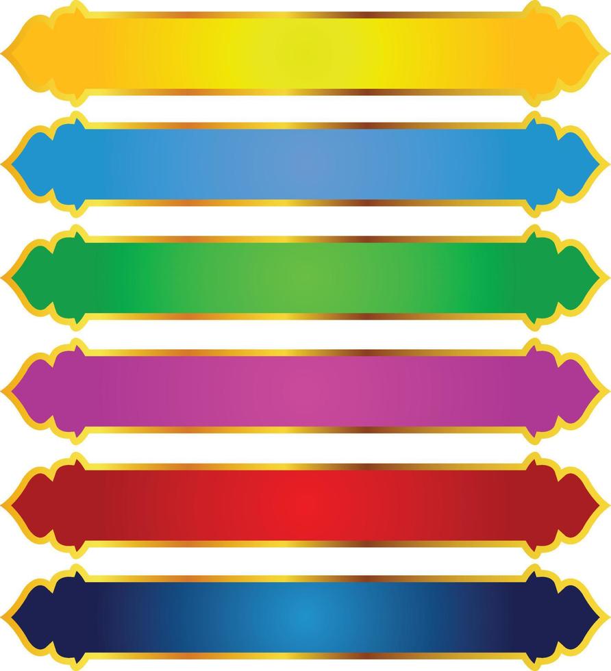 conjunto de marco de título de banner islámico árabe dorado de lujo png fondo transparente cuadro de texto dorado imágenes de diseño vectorial vector