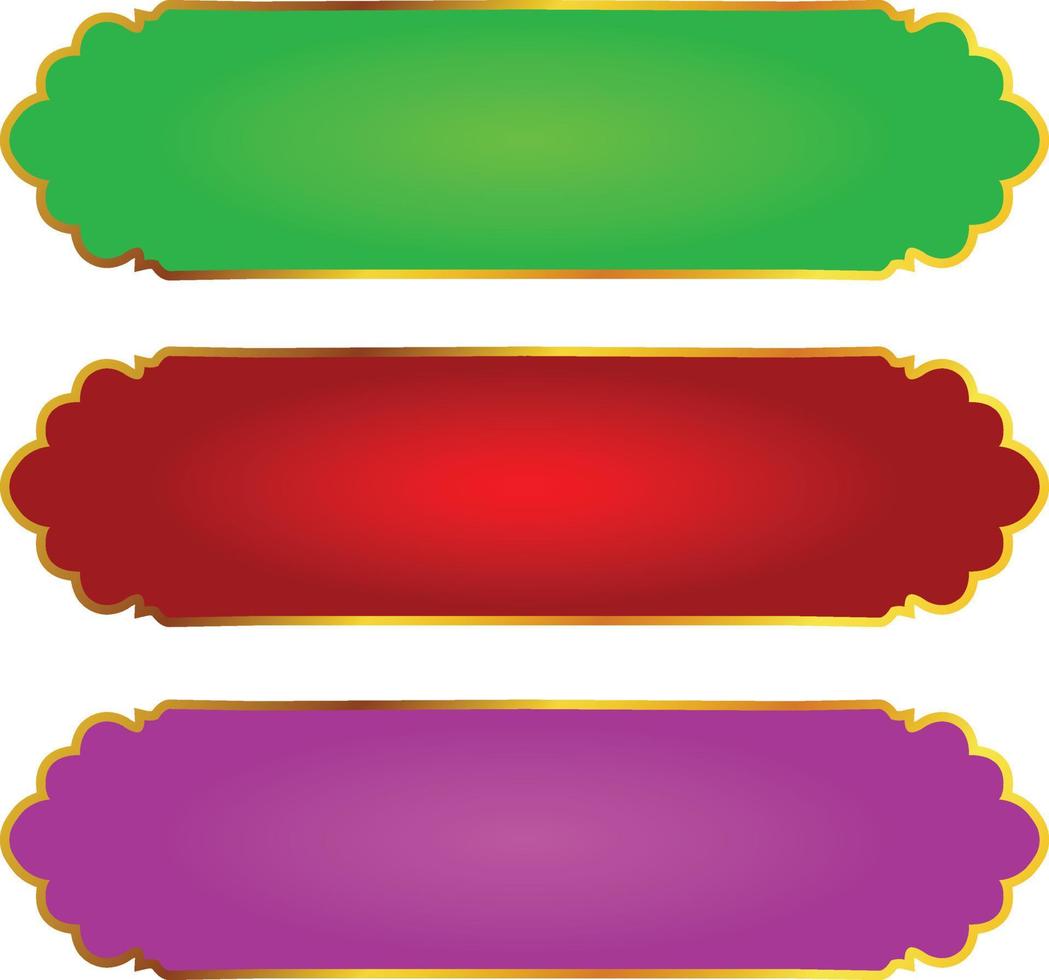 conjunto de marco de título de banner islámico árabe dorado de lujo png fondo transparente cuadro de texto dorado imágenes de diseño vectorial vector