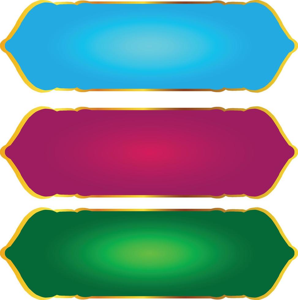 conjunto de marco de título de banner islámico árabe dorado de lujo png fondo transparente cuadro de texto dorado imágenes de diseño vectorial vector