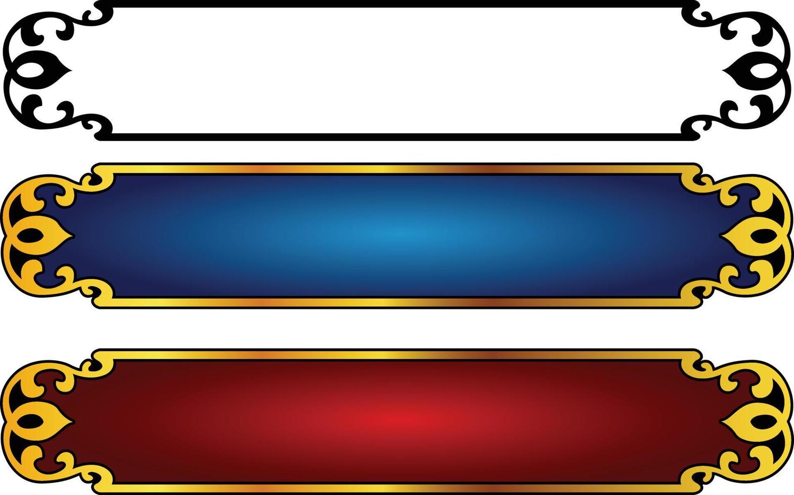 conjunto de marco de título de banner islámico árabe dorado de lujo png fondo transparente cuadro de texto dorado imágenes de diseño vectorial vector