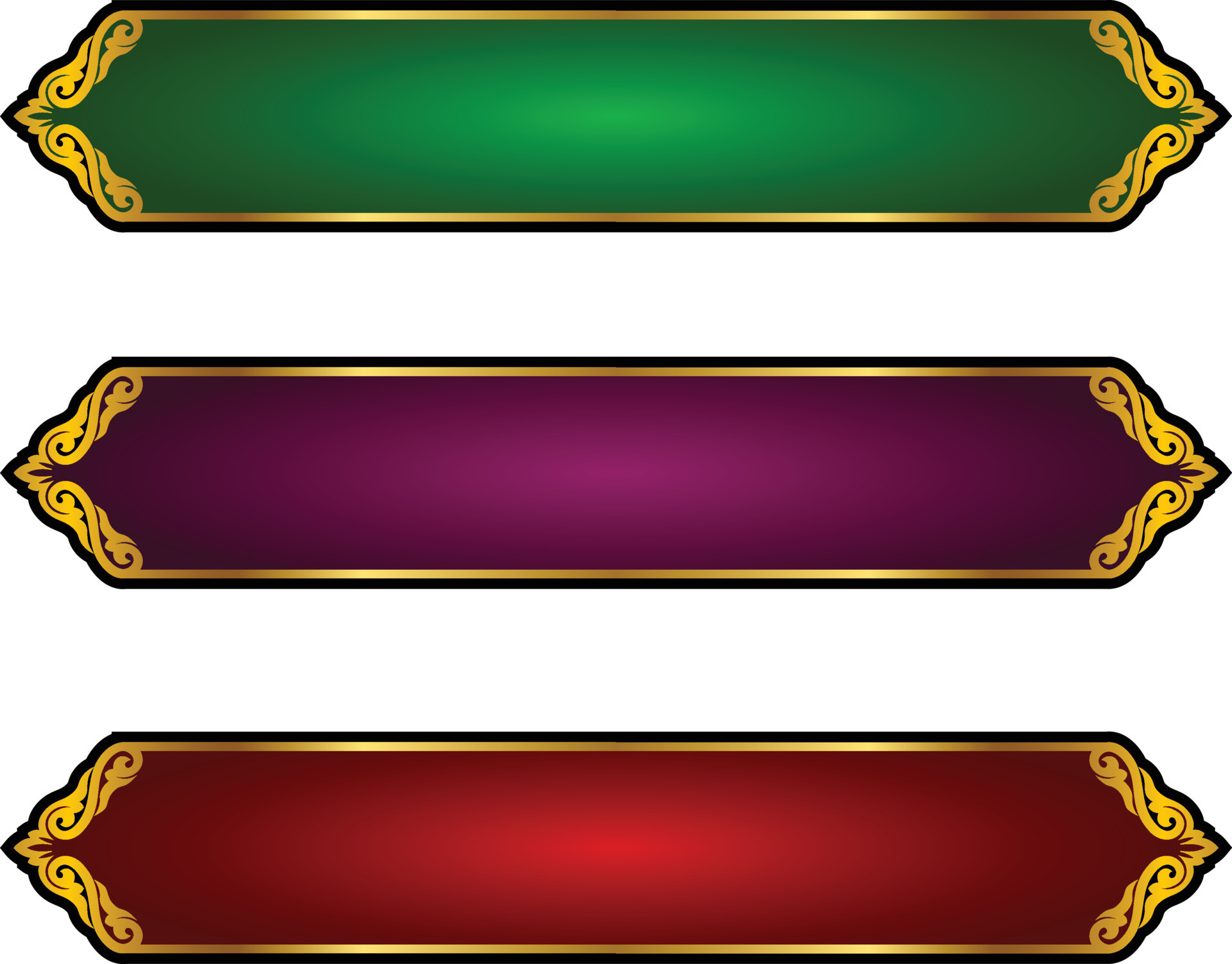 Set Of Luxury Golden Arabic Islamic Banner Title Frame Png Transparent