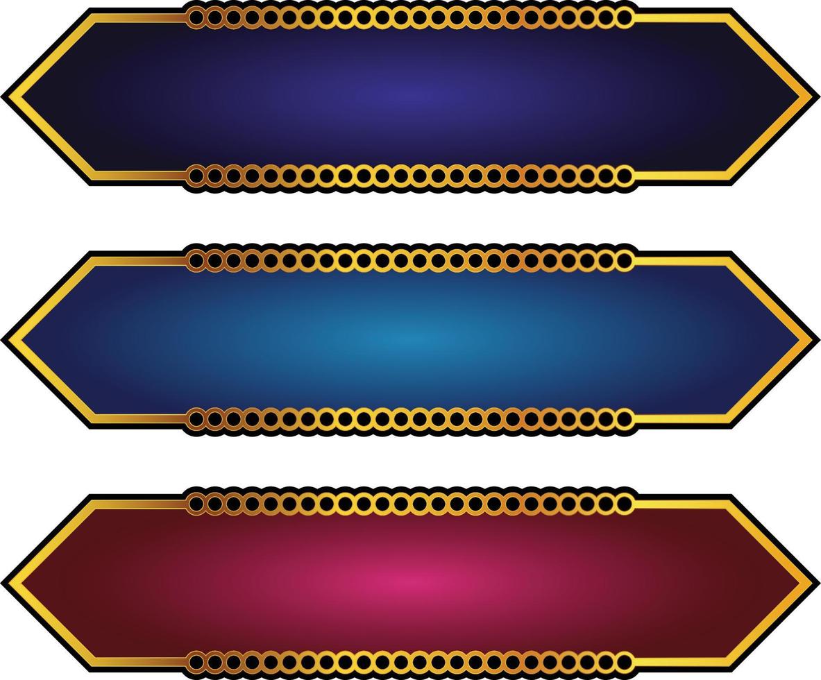 conjunto de marco de título de banner islámico árabe dorado de lujo png fondo transparente cuadro de texto dorado imágenes de diseño vectorial vector