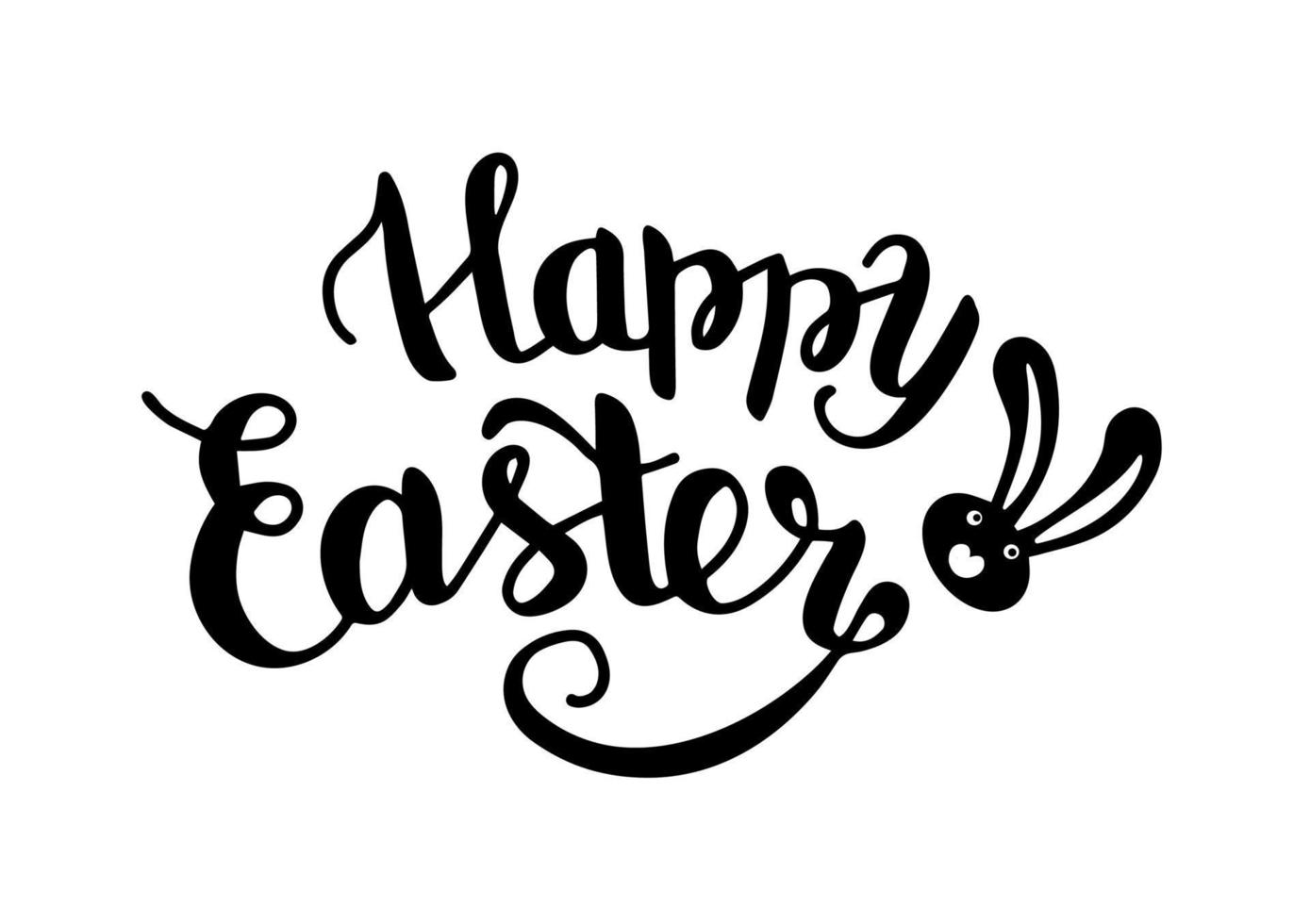 Happy Easter, gorgeous lettering written with elegant calligraphic font. Isolated inscription in black. vector