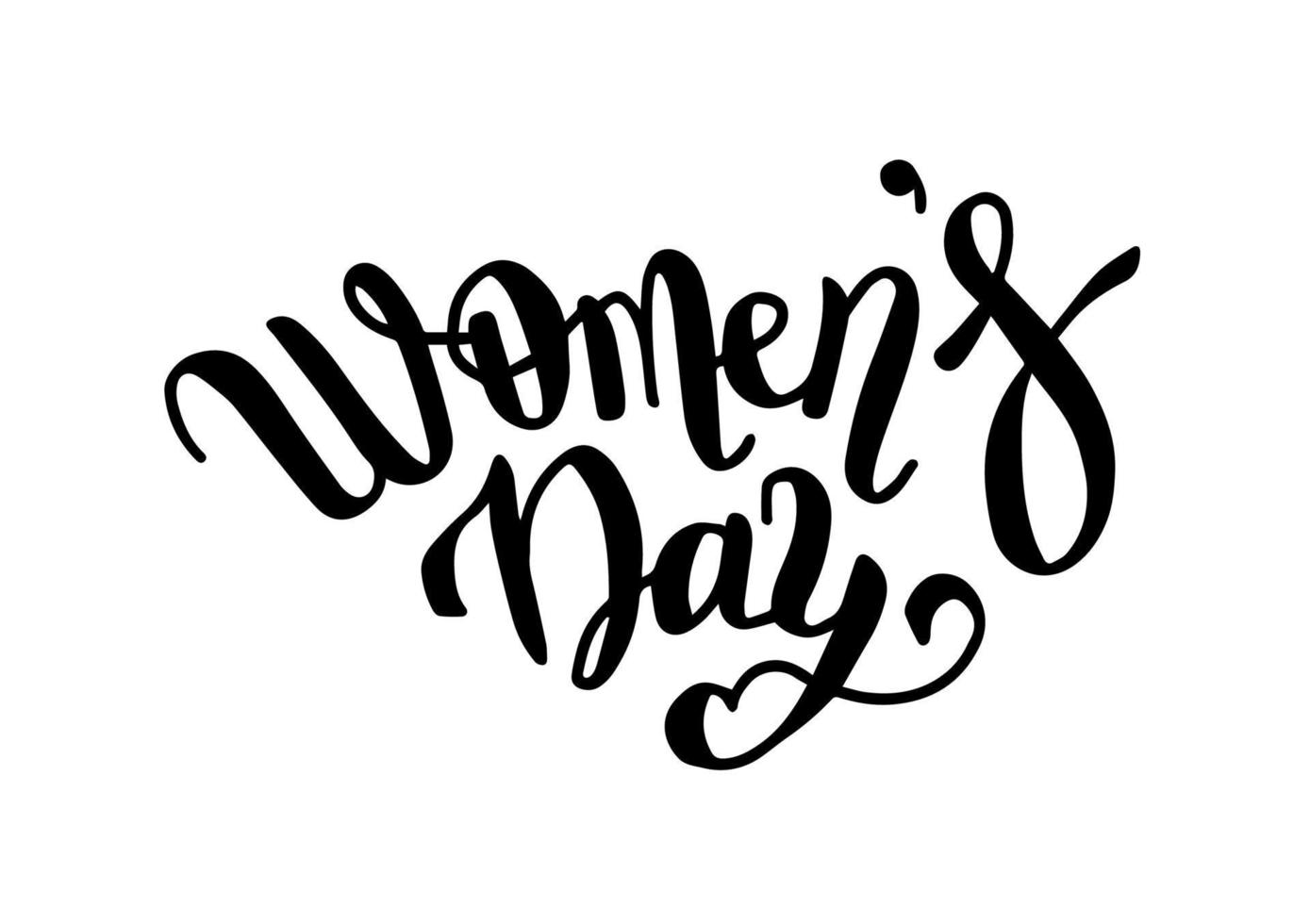 Women's day, gorgeous lettering written with elegant calligraphic font or script. vector