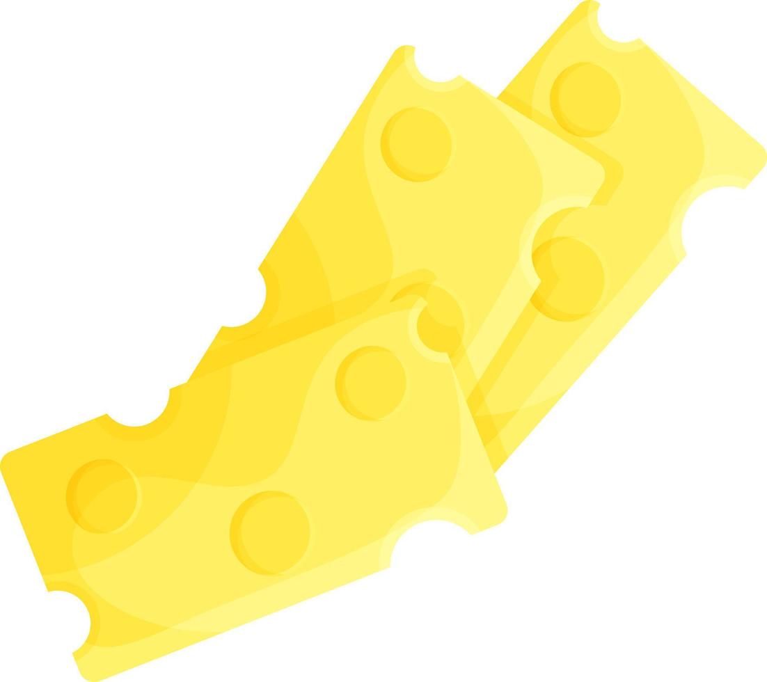 vector illustration of several slices of cheese, hand drawing