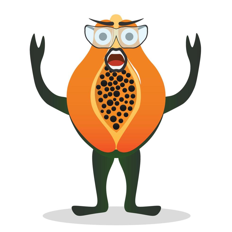 icono de papaya. ilustración plana del icono del vector de papaya personaje de papaya isofresh. ilustración plana del icono de vector de papaya aislado sobre fondo blanco