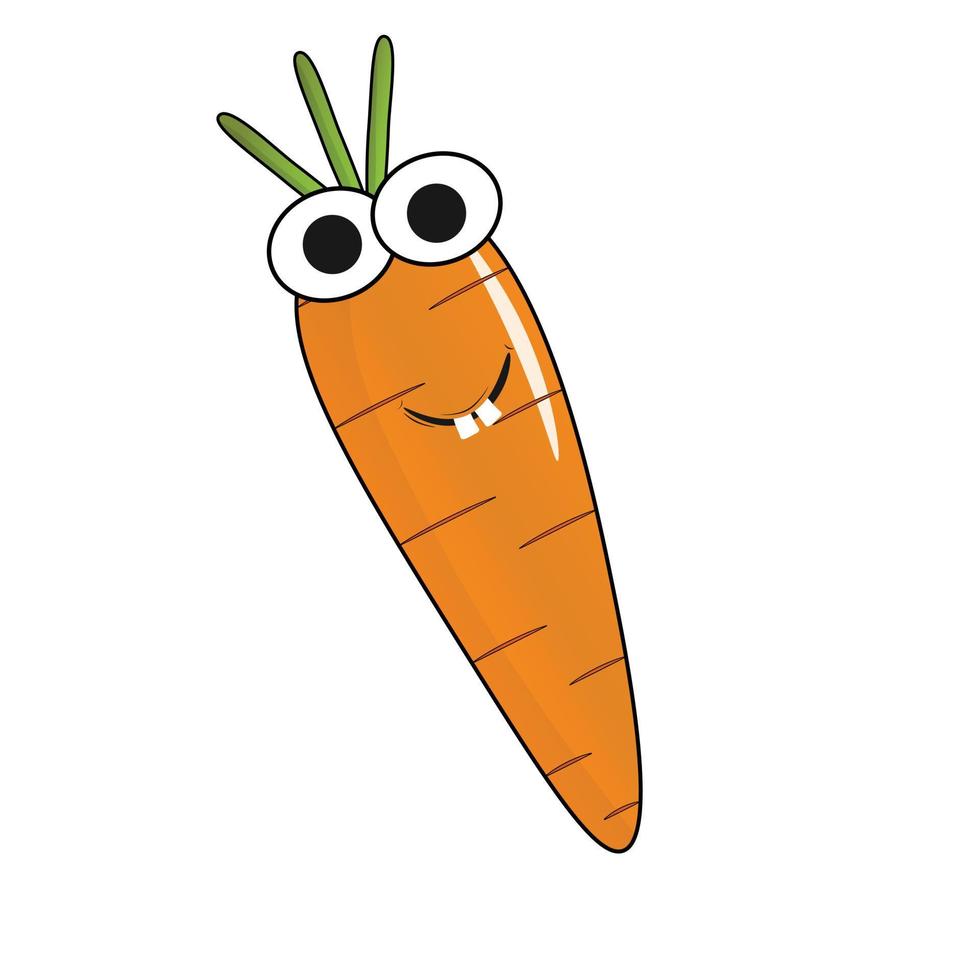 Carrot character isolated. Flat design isolated vector. Flat carrot icon. Carrot for web, design, button, printing, decoration, receipt vector