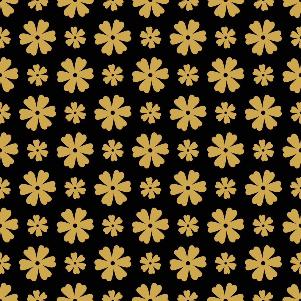 Gold Motifs on black. Ethnic style seamless pattern. Native Asian ornamental background. Tribal wallpaper. Digital paper, textile print. Vector art