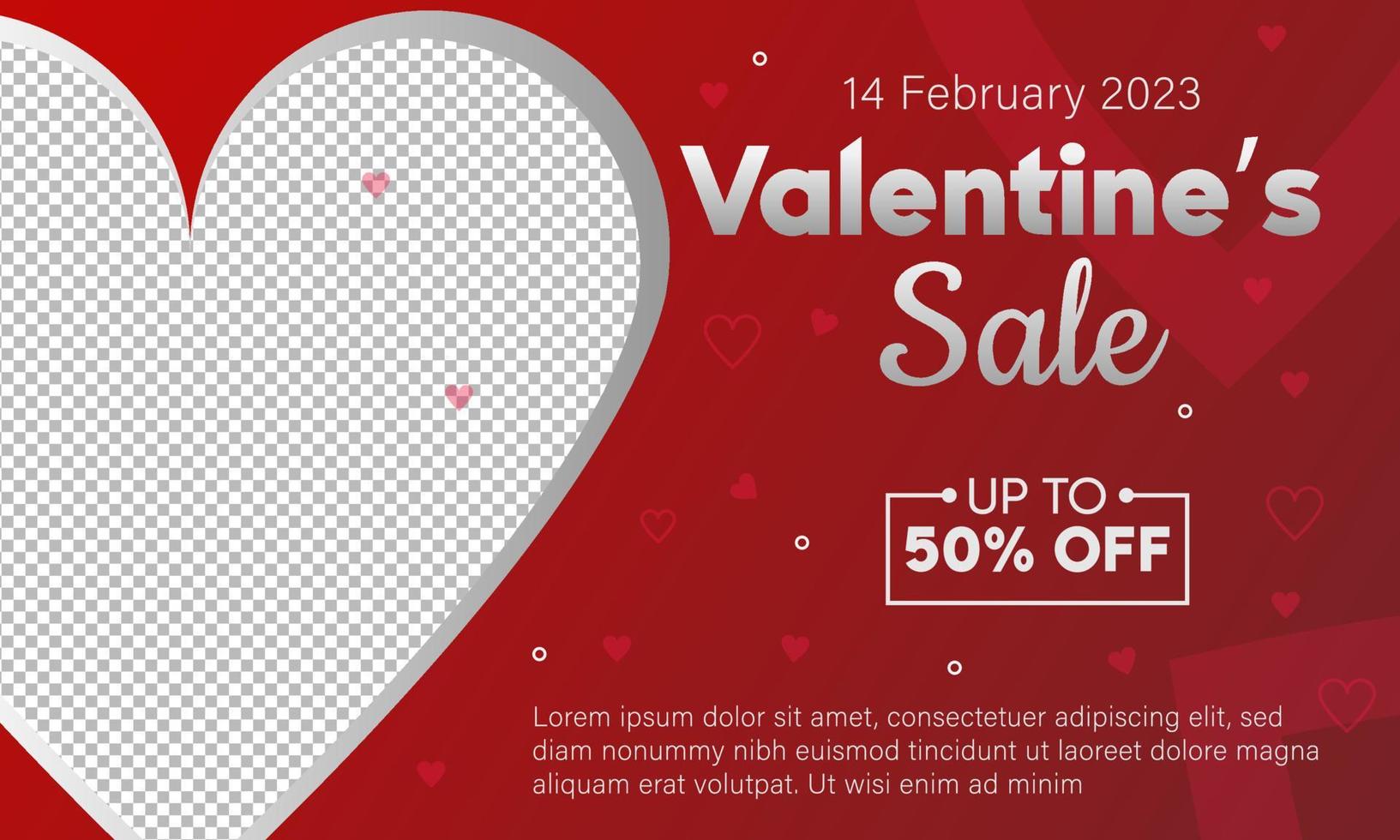 Valentine's day sale post template design 2 vector