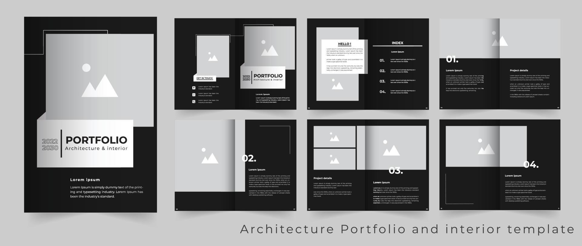 Professional Architecture and interior Portfolio template vector