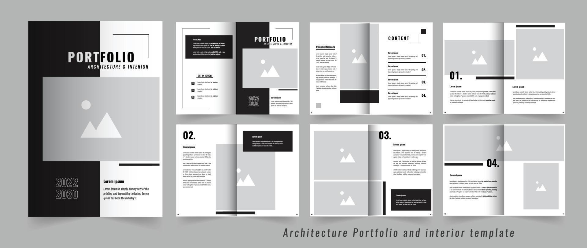 Professional architecture and interior Portfolio template vector