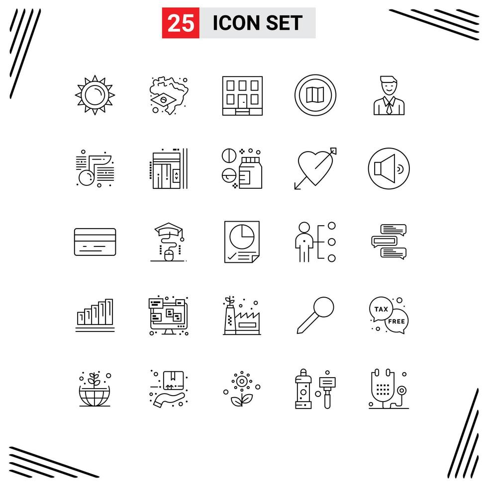 Set of 25 Commercial Lines pack for executive maps home mapquest google Editable Vector Design Elements