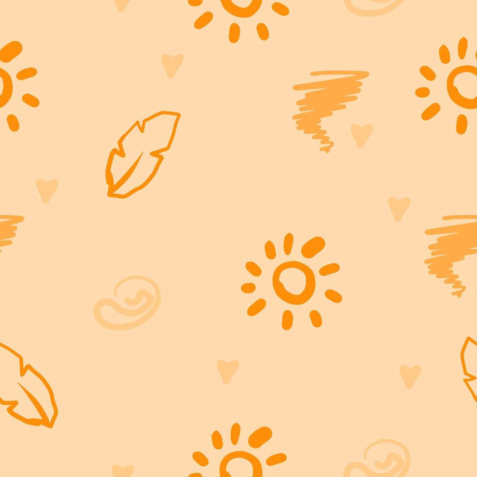 Doodl sunny pattern vector