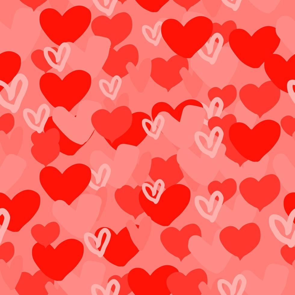 Doodl pattern with hearts vector