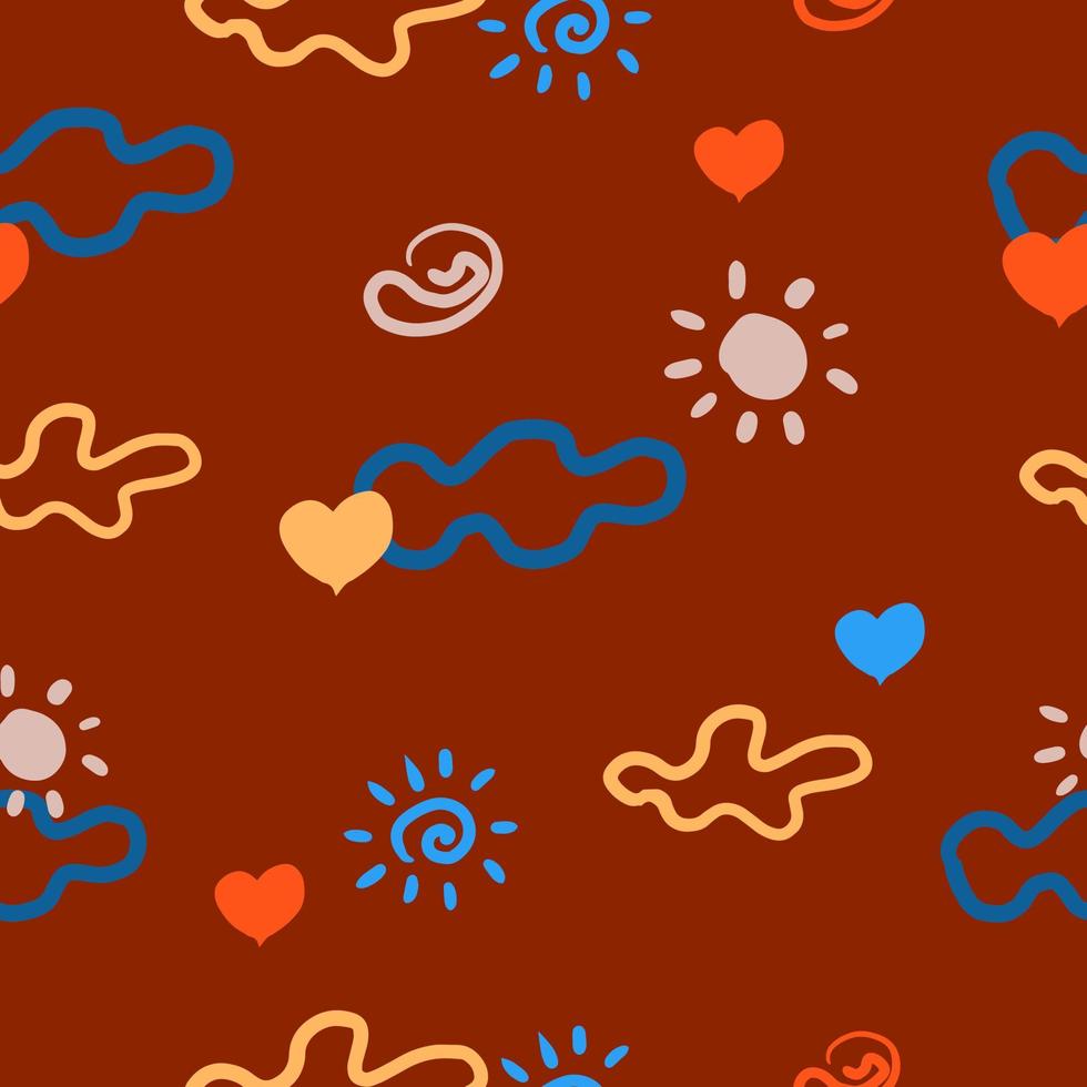 Doodl brown pattern vector