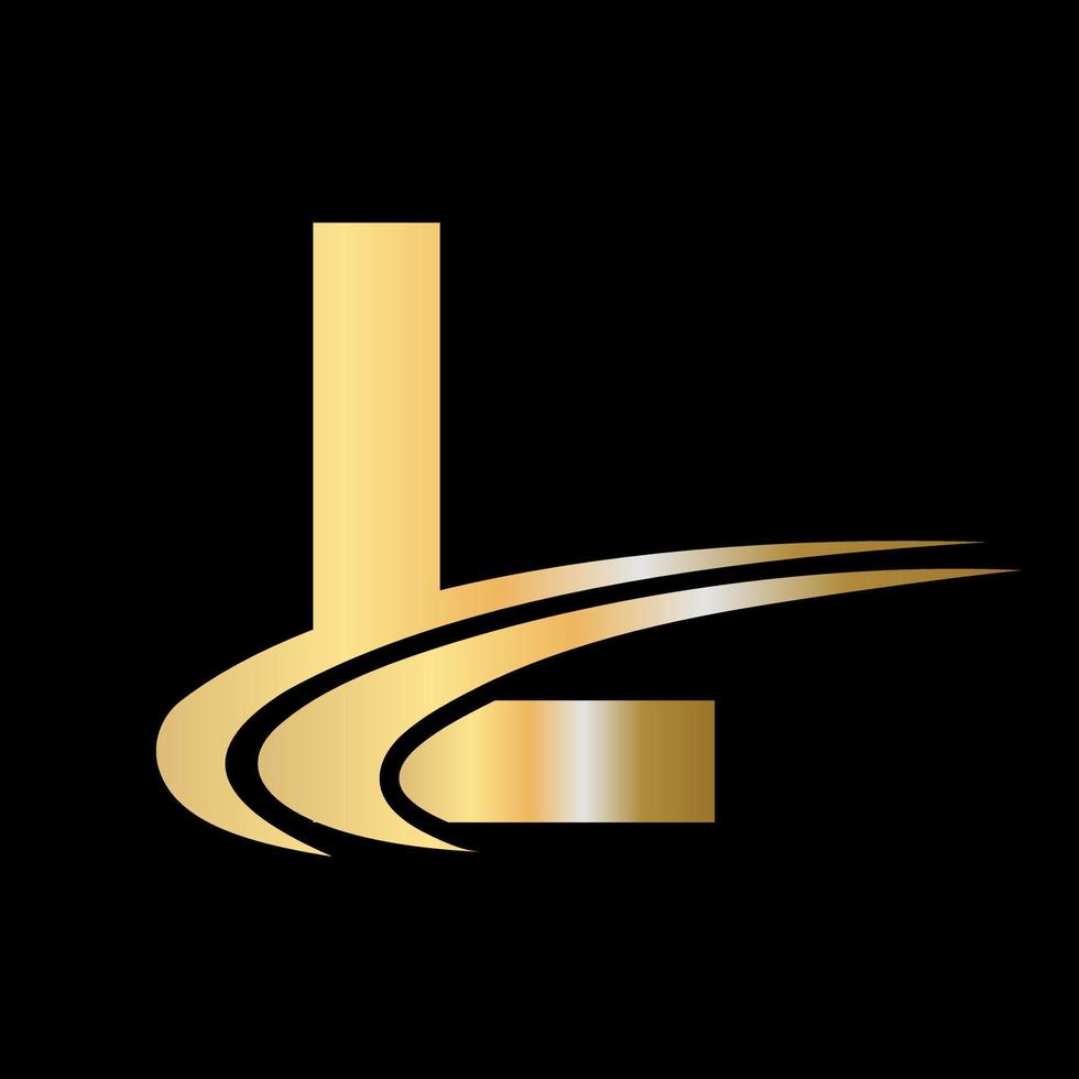 vector de diseño de logotipo de letra l de monograma inicial con concepto de lujo