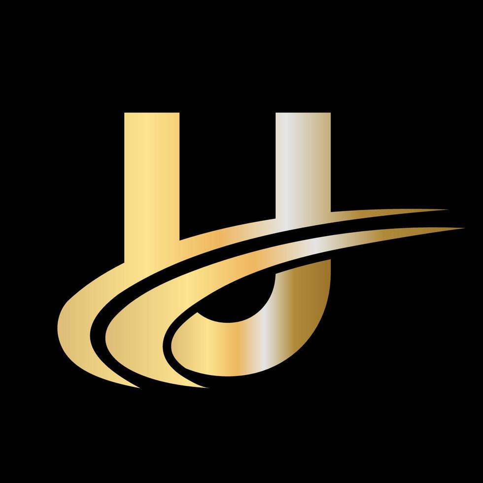 monograma inicial letra u vector de diseño de logotipo con concepto de lujo