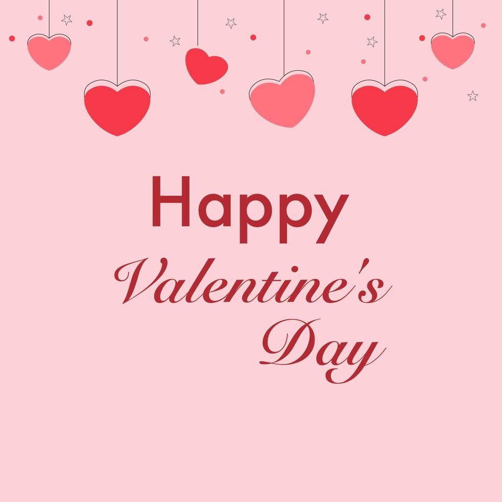 hanging happy valentines day pink color vector