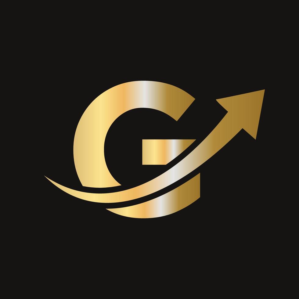 logotipo de finanzas en el concepto de letra g. logotipo de marketing y negocios financieros vector