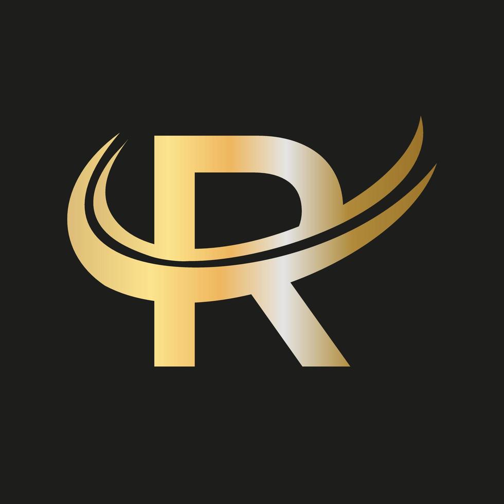 Initial R letter logo with creative modern business typography vector template