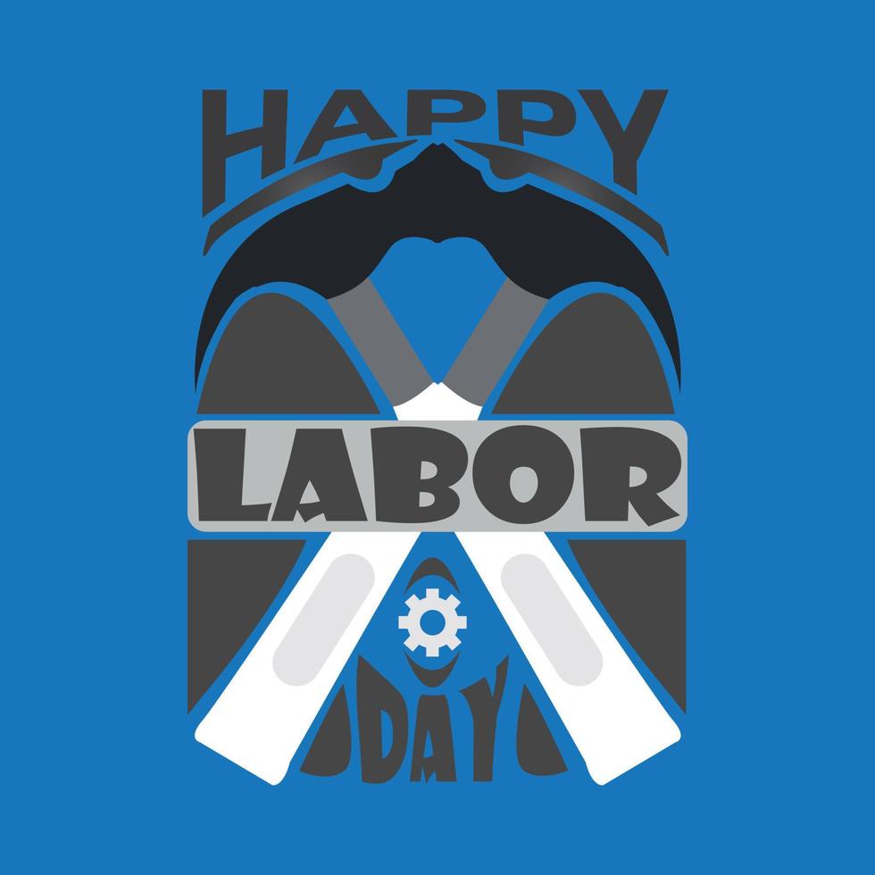 Happy Labour Day T-shirt Design, poster, print, postcard and other uses vector