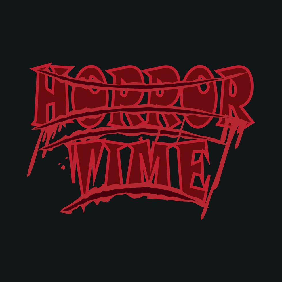 Horror time, Happy Halloween t shirt design template vector