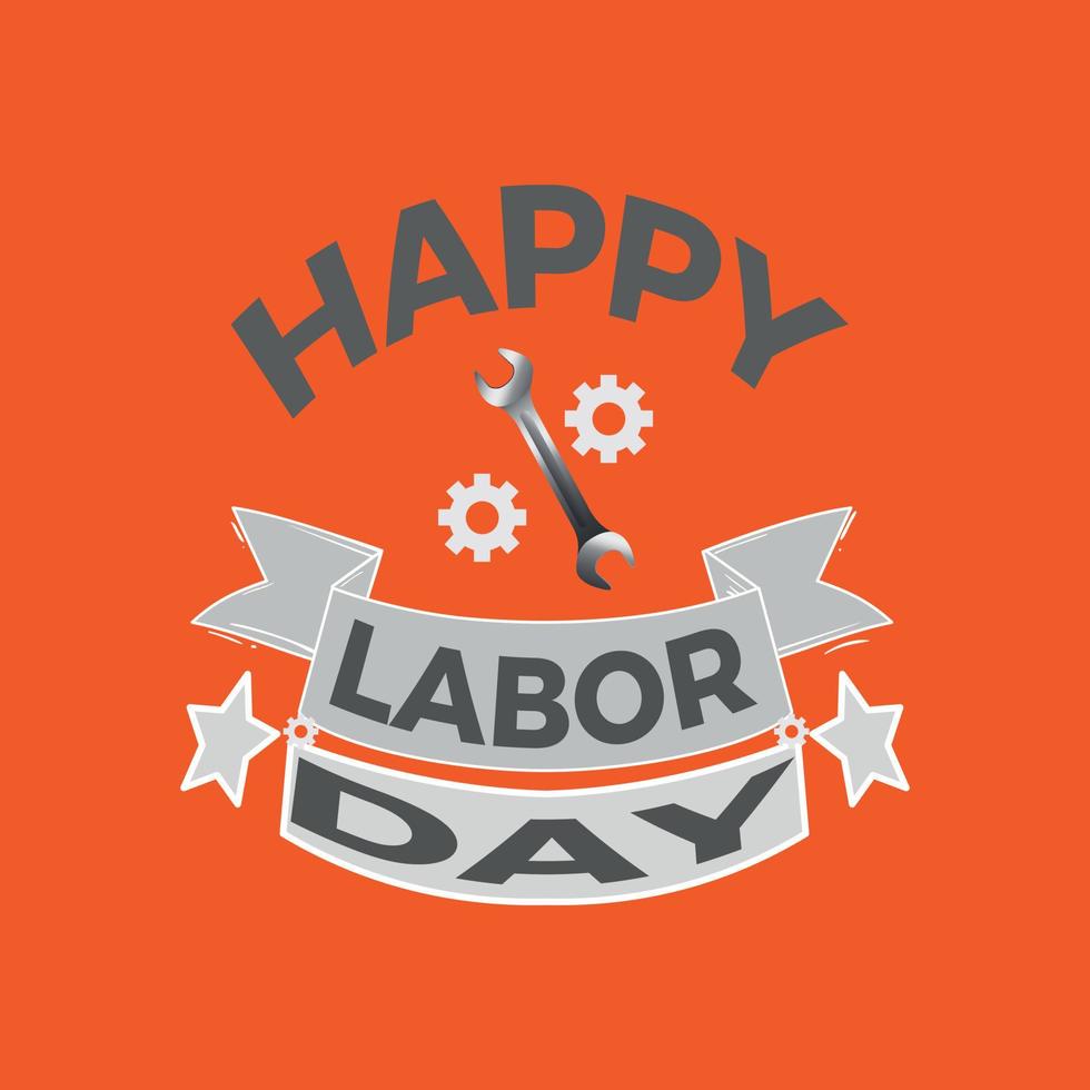 Happy Labour Day T-shirt Design, poster, print, postcard and other uses vector