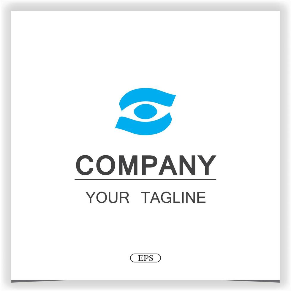 blue eye logo premium elegant template design vector eps 10