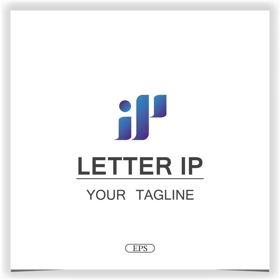 letter ip logo premium elegant template design vector eps 10