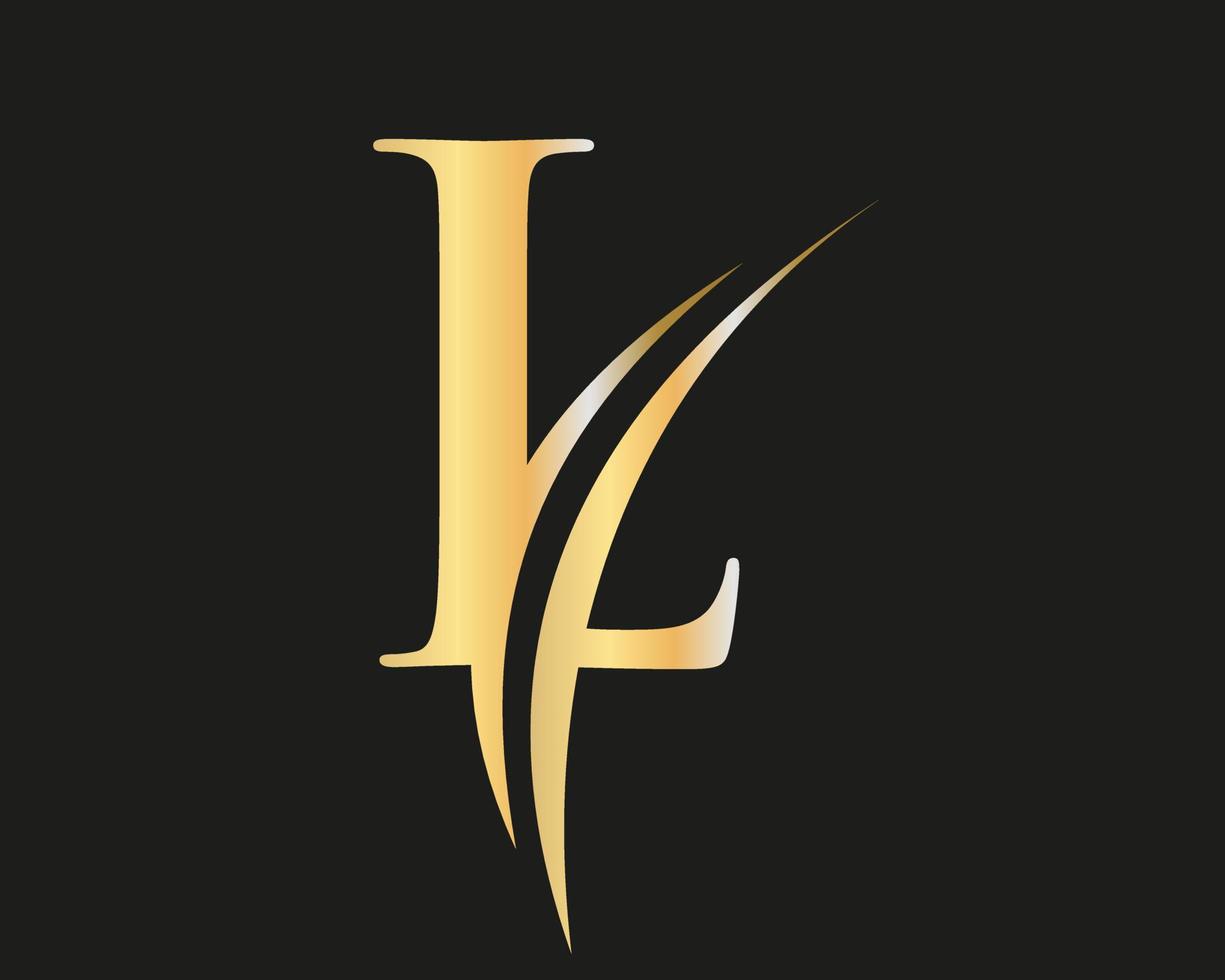logotipo inicial de la letra l del monograma con concepto de lujo vector