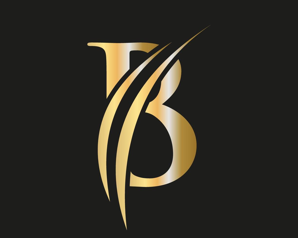 logotipo inicial de la letra b del monograma con concepto de lujo vector