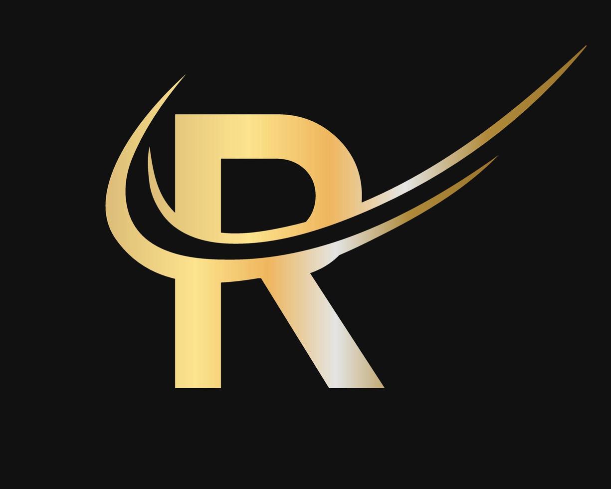 Initial monogram letter R logo design with luxury concept vector