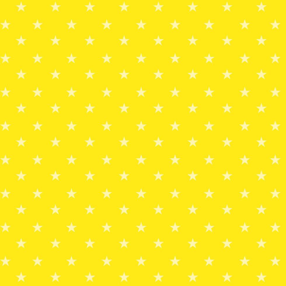 Seamless star pattern on yellow background. vector