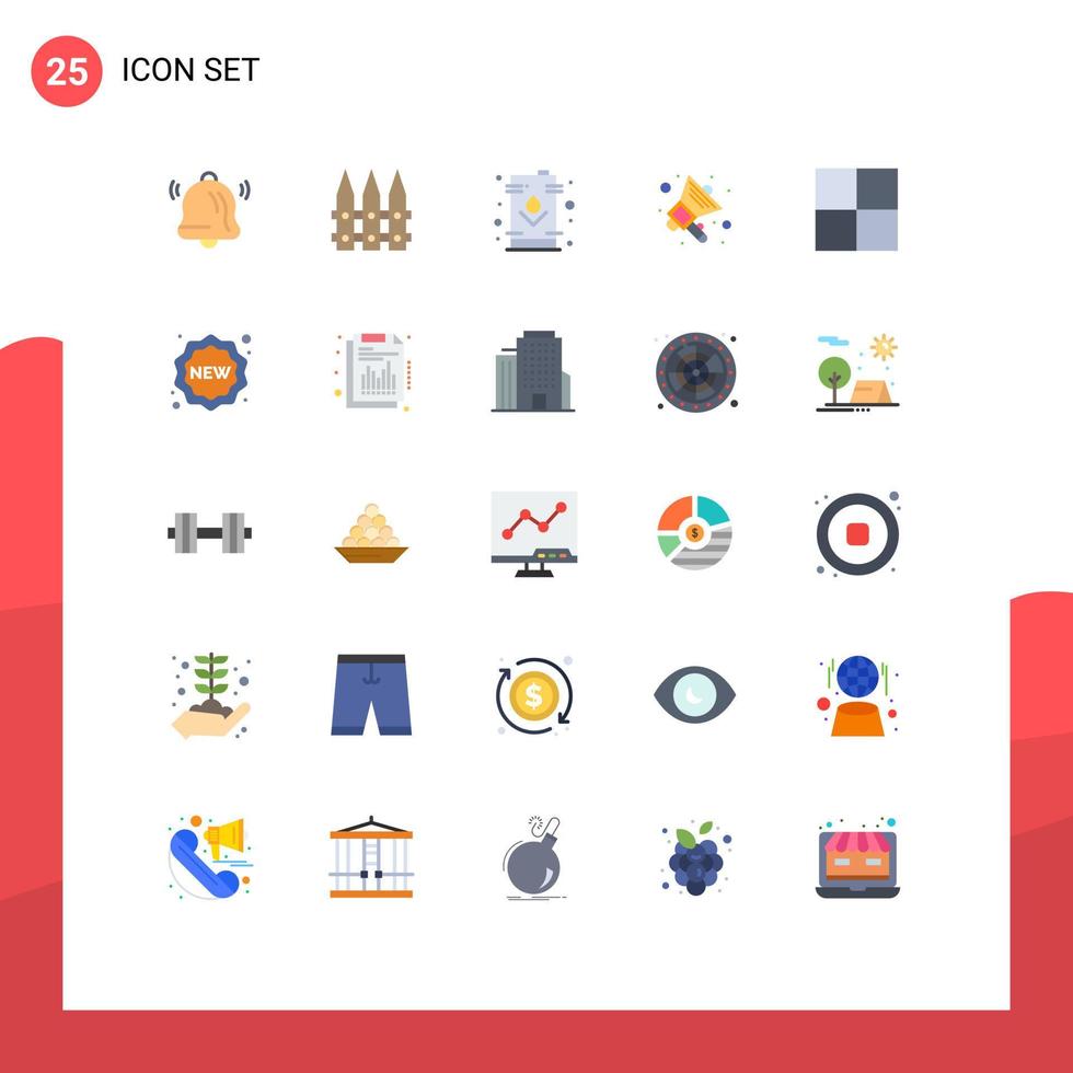 Set of 25 Commercial Flat Colors pack for badge grid electric shopping announcement promotion tool Editable Vector Design Elements