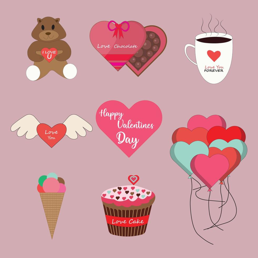 Valentines day Elements Collection. This vector contains many best gift items of valentines day.