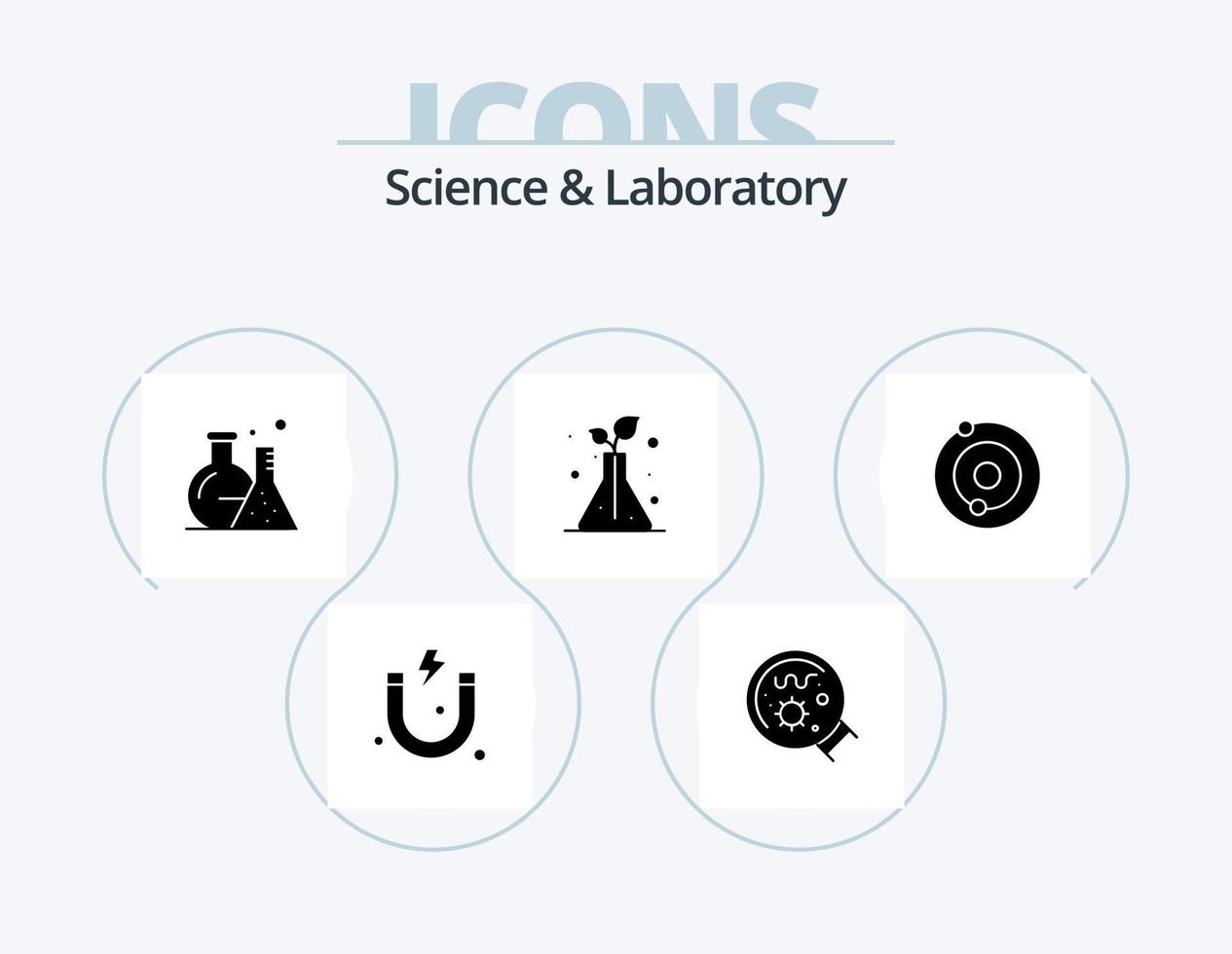 Science Glyph Icon Pack 5 Icon Design. . system. flask. solar. flask vector