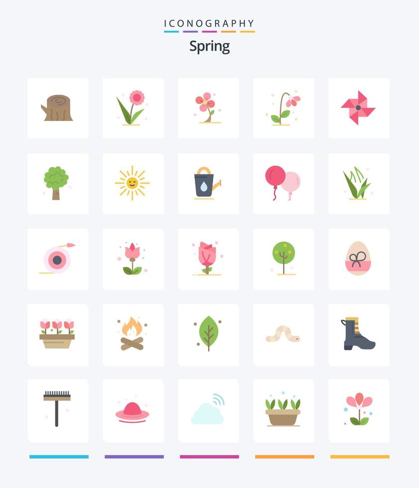 Creative Spring 25 Flat icon pack  Such As brightness. nature. spring. apple tree. tree vector