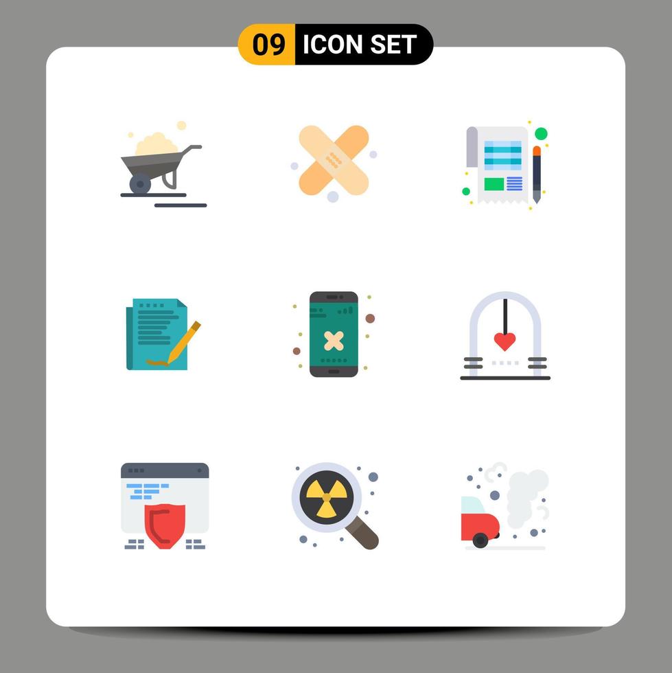 Stock Vector Icon Pack of 9 Line Signs and Symbols for paper form accounting report tax Editable Vector Design Elements