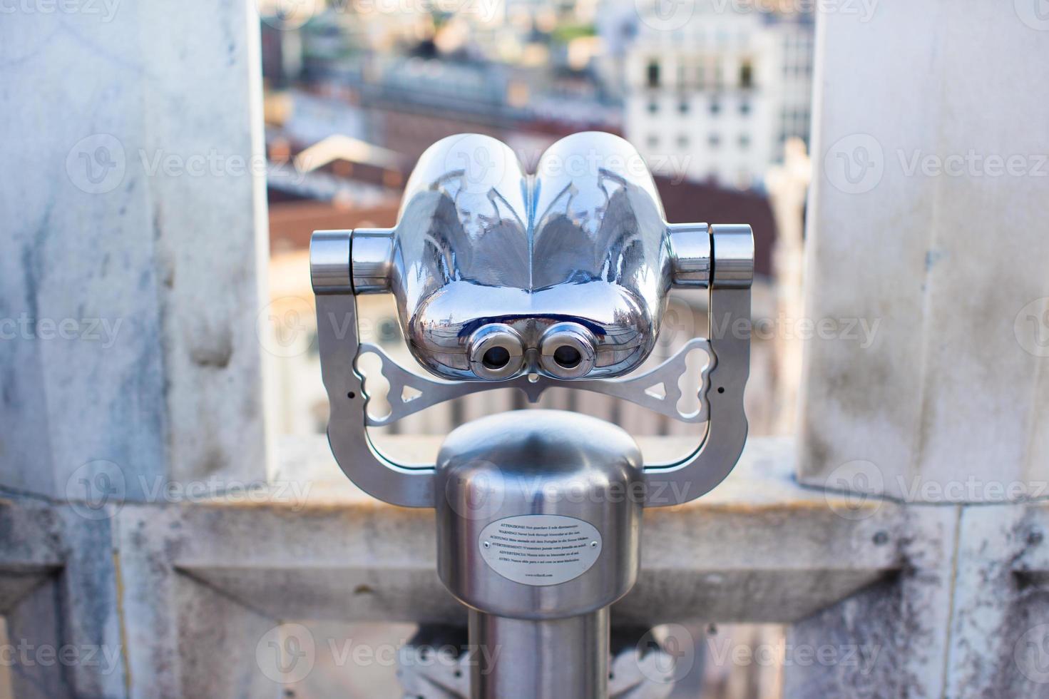 Beautiful view from the rooftop of Duomo cathedral, Milan, Italy photo