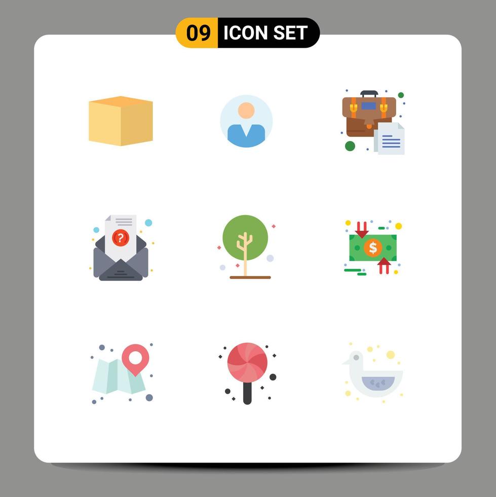9 Creative Icons Modern Signs and Symbols of nature green briefcase farming newsletter Editable Vector Design Elements