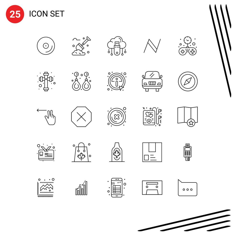 conjunto moderno de pictogramas de 25 líneas de elementos de diseño vectorial editables de la tienda de cadena de bloques usb de criptomoneda gratis vector