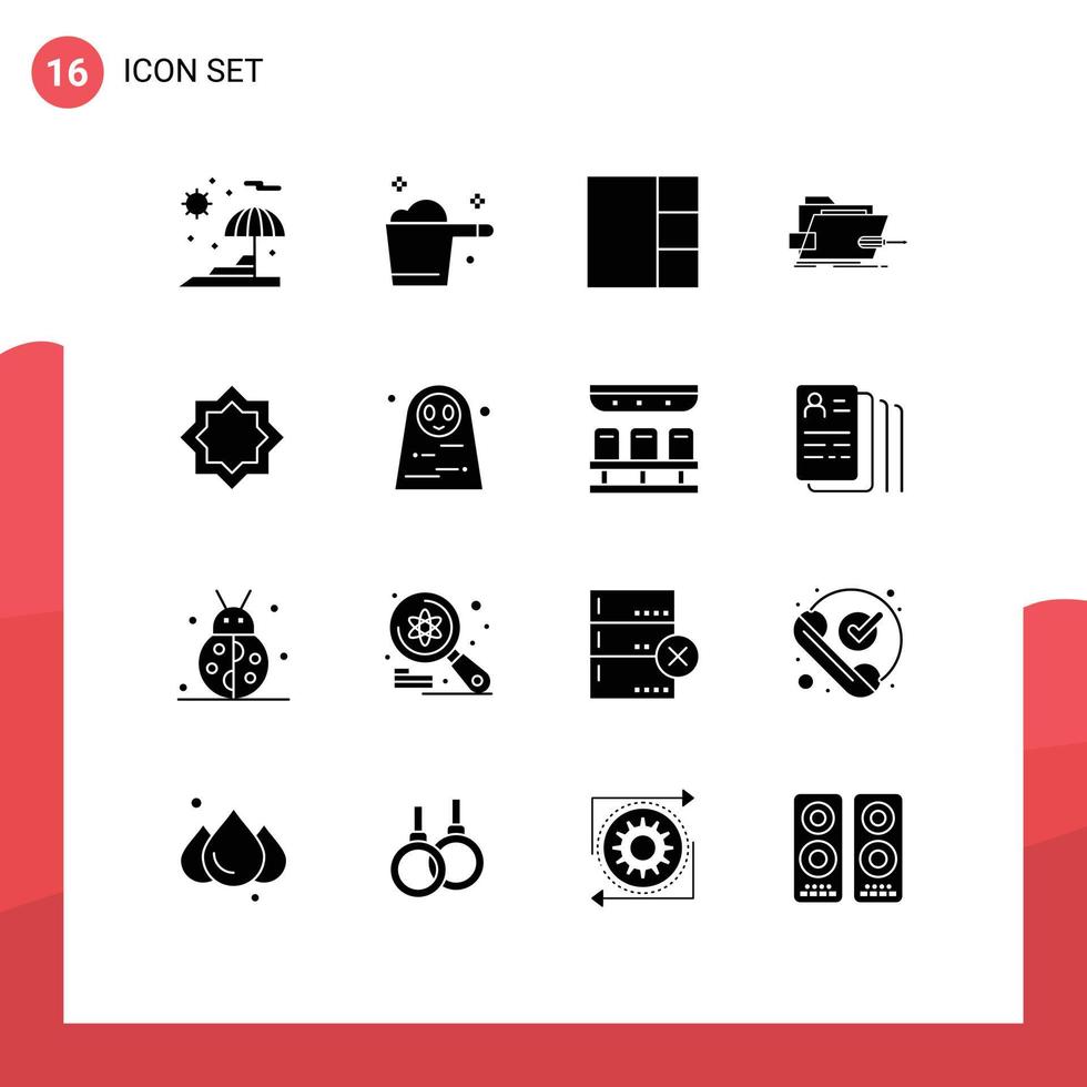 16 Creative Icons Modern Signs and Symbols of star decoration layout art tech Editable Vector Design Elements