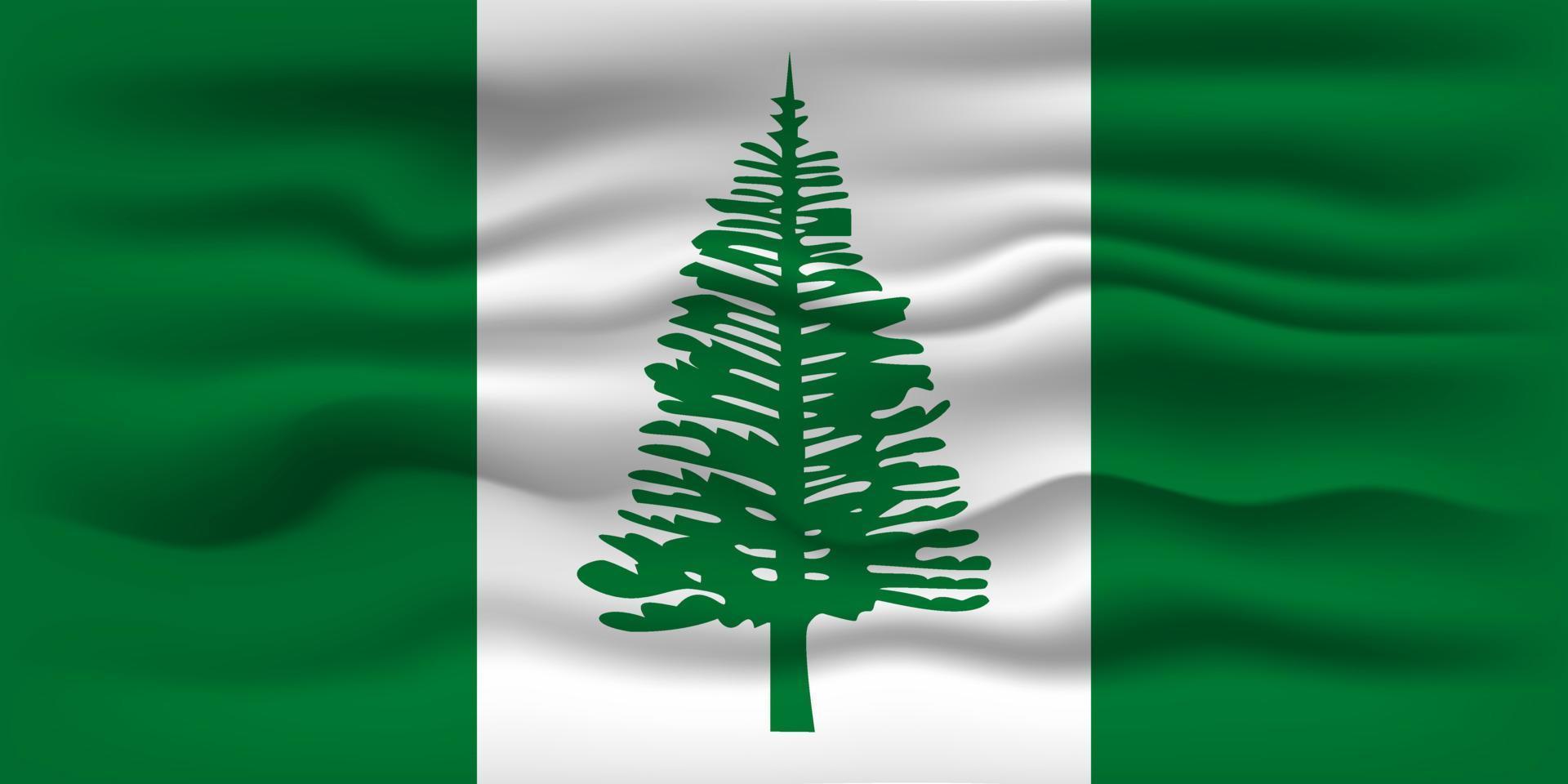 Waving flag of the country Norfolk Island. Vector illustration.