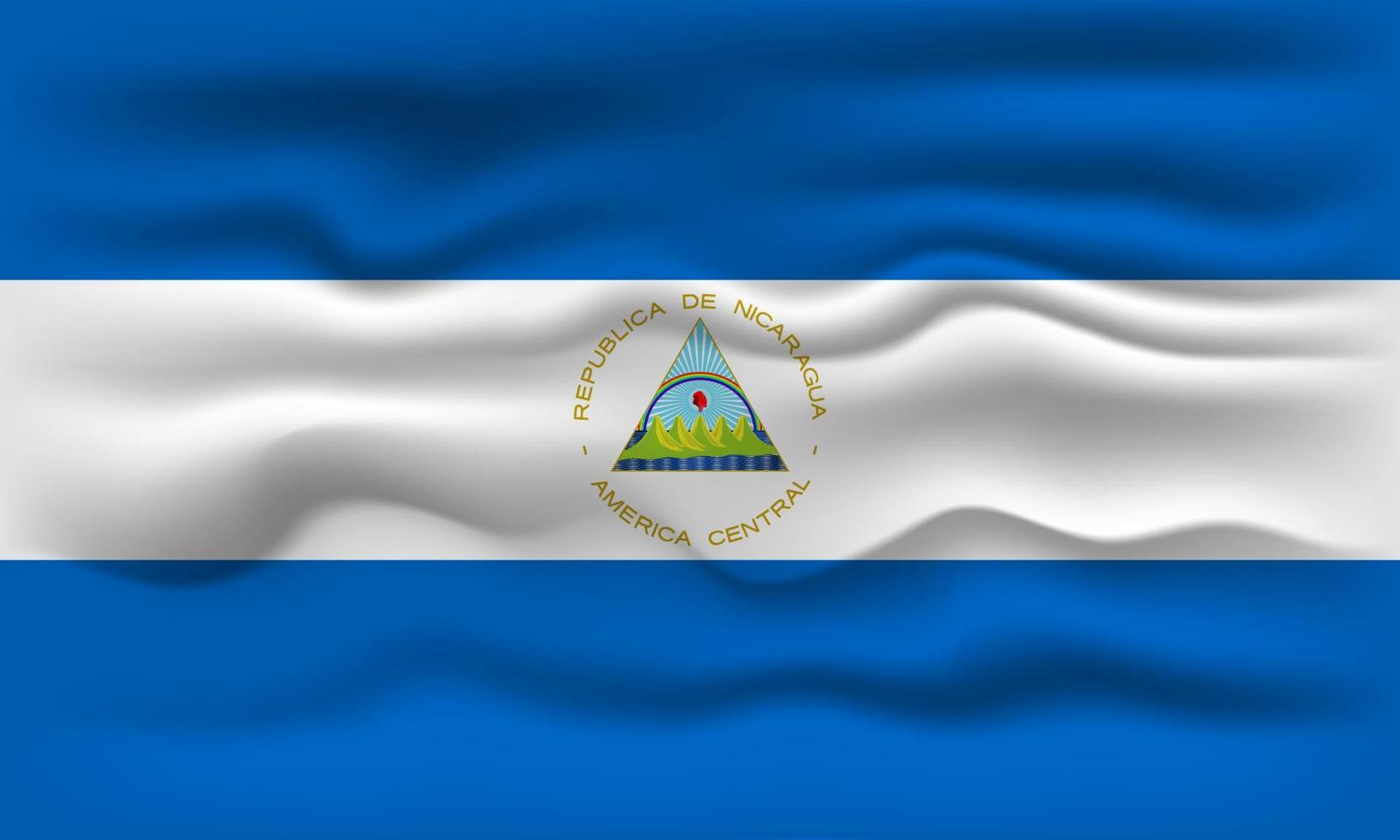 Waving flag of the country Nicaragua. Vector illustration.