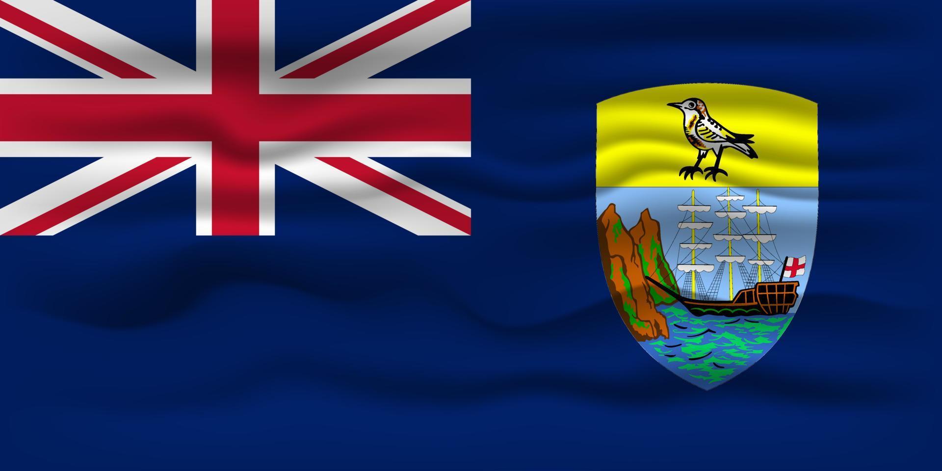 Waving flag of the country Saint Helena, Ascension and Tristan da Cunha ...