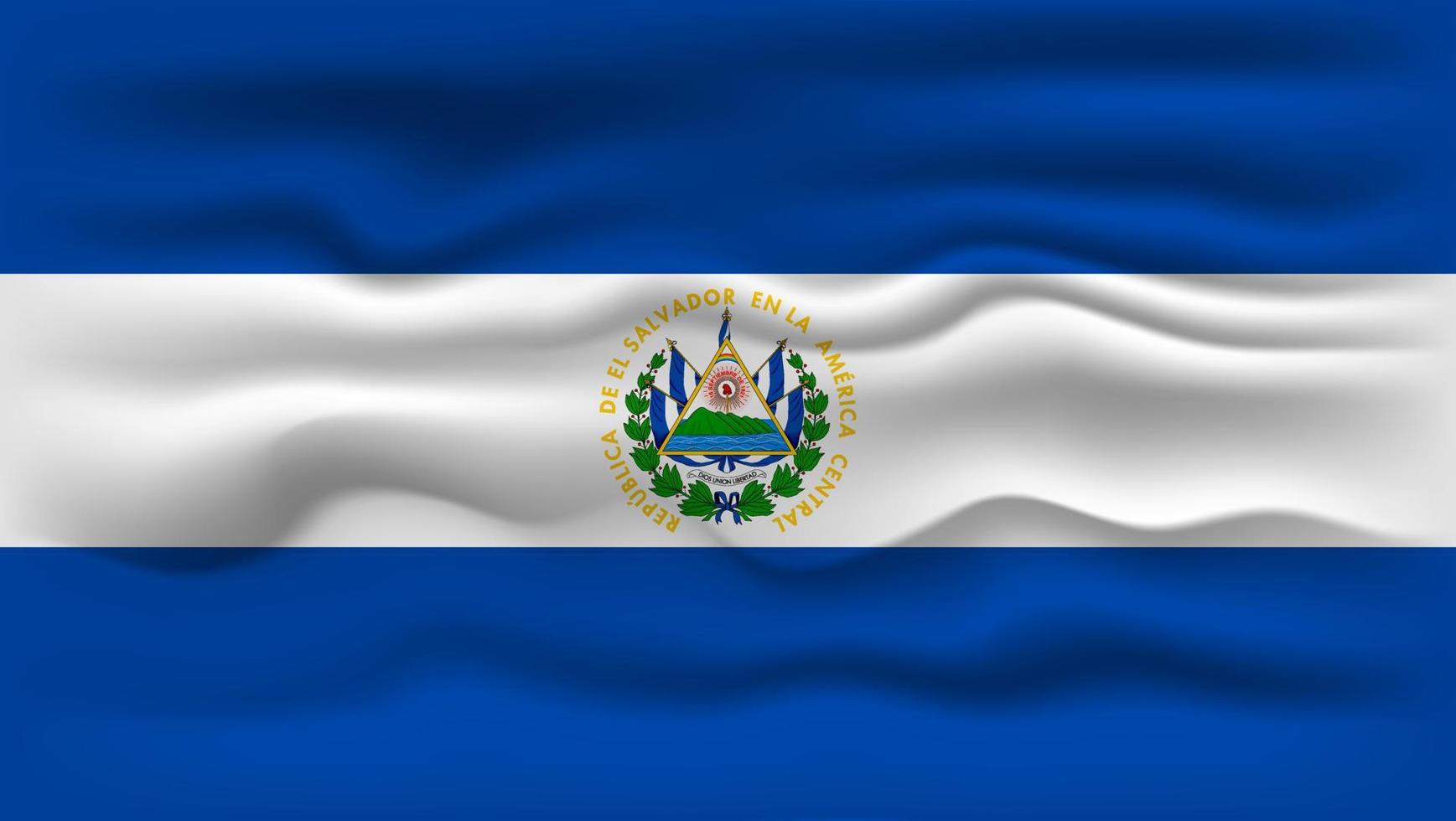 Waving flag of the country Salvador. Vector illustration.