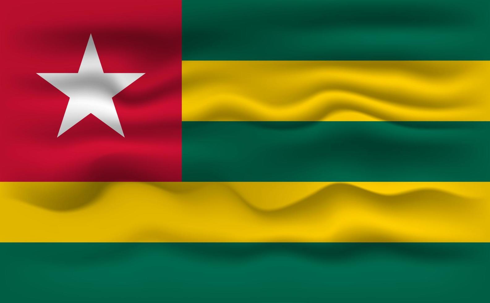 Waving flag of the country Togo. Vector illustration.