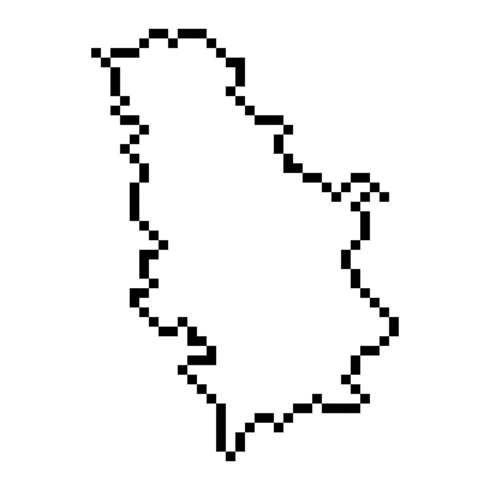 Pixel map of Serbia. Vector illustration.
